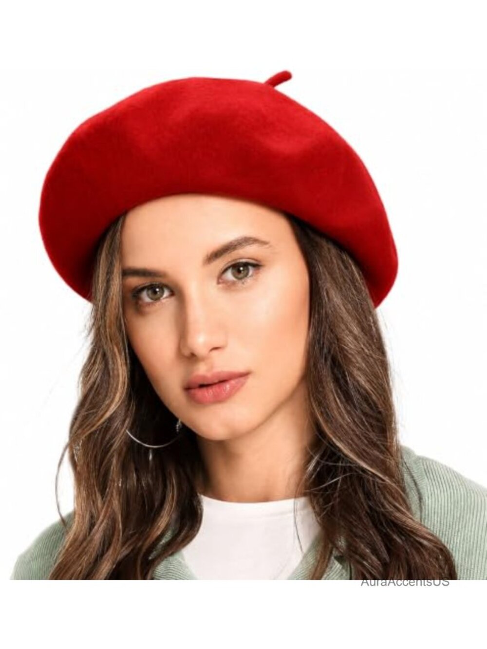 Wool Blend French Beret Hat Adjustable Stretchable Winter Beanie